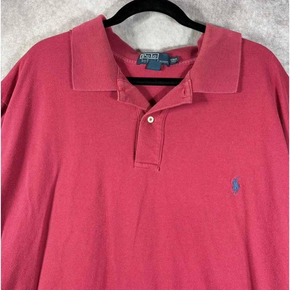 Polo Ralph Lauren Polo Shirt Mens 4XLT Pink Pique Short Sleeve Pony Logo Classic